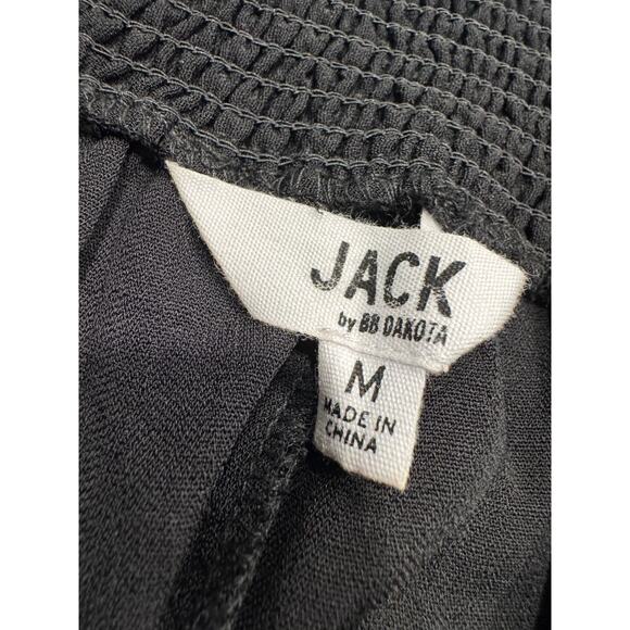 Jack by BB Dakota Harem-Style Pull-On Jogger Pants Womens Size M Black Smocked - Picture 4 of 8